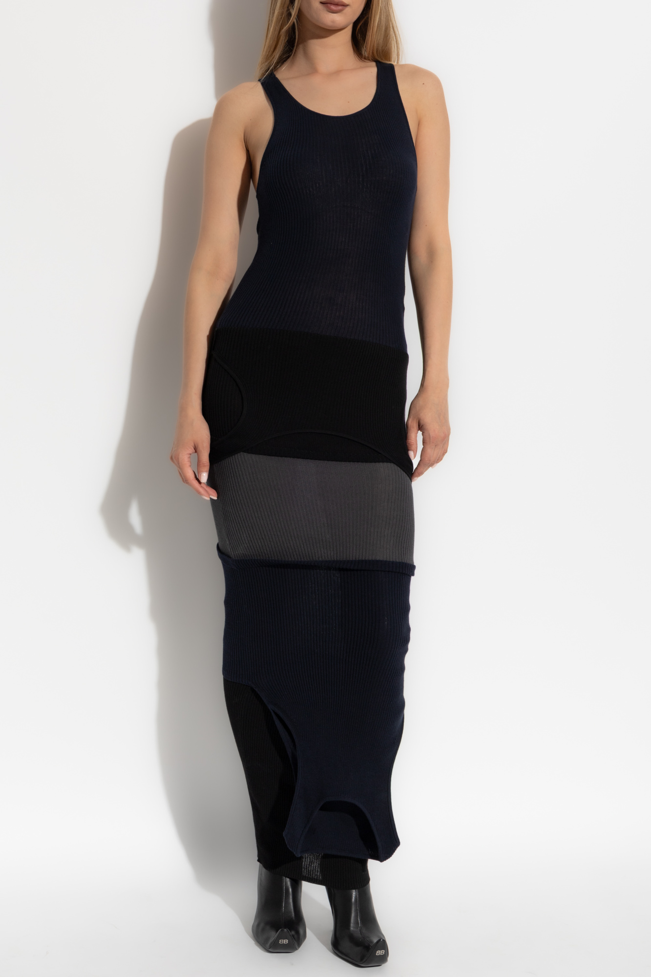 Black Ribbed bodycon dress Balenciaga - Vitkac AS